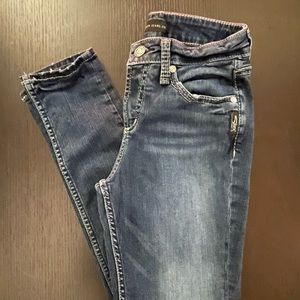 Silver Avery Skinny Crop Denim Jeans